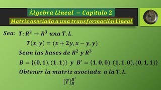 Matriz asociada a una transformación lineal  Ejercicio 1 [upl. by Alene]