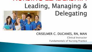 FUNDA LECTURE Nursing Leadership Part 1 of 3 [upl. by Viveca]