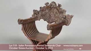 Italian Renaissance Revival Savonarola Chair [upl. by Brand]