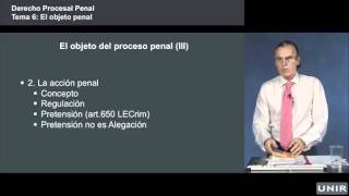 Derecho Procesal Penal el objeto penal  UNIRderecho [upl. by Esiuqcaj]