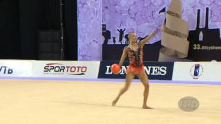 STANIOUTA Melitina BLR  2014 Rhythmic Worlds Izmir TUR  Qualifications Ball [upl. by Mlehliw]