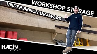 Workshop Storage  Under bench Drawers  Floating Workbench [upl. by Drhcir]