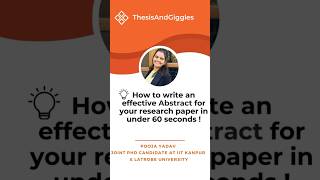 How to write an effective abstract for your research paper in under 60 seconds phdlife [upl. by Vasya]