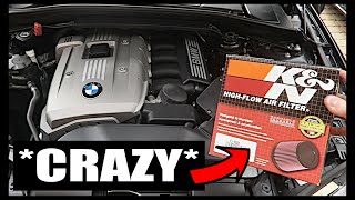 BMW N52 Performance Air Filter Installation Crazy Difference [upl. by Lemmueu261]