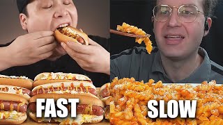 FAST VS SLOW EATING MUKBANGERS compilation [upl. by Amorita408]