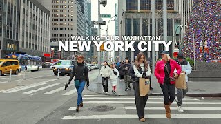 NEW YORK CITY  Manhattan Winter Season 59th Street 6th Avenue Bryant Park and 38th Street 4K [upl. by Anura]