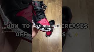 HOW TO REMOVE CREASES OFF ANY SHOES 15 Second Guide shorts Jordan jordan1 sneakers shoes [upl. by Nnaeilsel16]