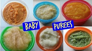 HOMEMADE BABY PUREE RECIPES  BABIES FIRST FOODS 46 MONTHS  STAGE 1 WEANING [upl. by Moonier]