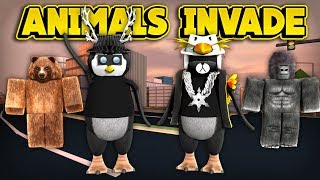 ANIMALS INVADE JAILBREAK ROBLOX Jailbreak [upl. by Neliak]