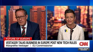 Margrethe Vestager Pushes Back on Idea that Regulating Tech Could Be Bad European Business [upl. by Vierno]