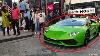 Lamborghini enter BUSY shopping STREET in INDIA  REACTIONS [upl. by Mandel]