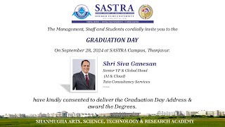 Graduation Day  SASTRA on 28092024  1130AM [upl. by Pilar]