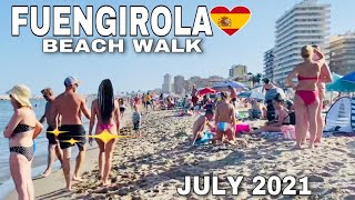 FUENGIROLASpain  BEACH WALK TOUR IN JULY 2021 Malaga Costa Del Sol🌞 Spania ESPAGNE Spanien 4K [upl. by Meaghan40]