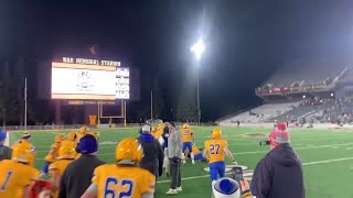 Sheridan seniors Kelten Crow and Garrett Way give head coach Jeff Mowry a Gatorade bath after they [upl. by Ominoreg]