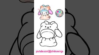 How to draw My Melody from Sanrio  how to draw cute melody  cute sanrio drawings [upl. by Gristede]