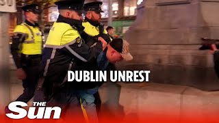 Unrest grips Dublin after stabbing Heavy police presence as clashes continue [upl. by Cox]