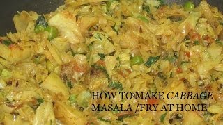 How to make Healthy Vegetarian Dry Cabbage Masala Recipe or Fry at Home [upl. by Myna]