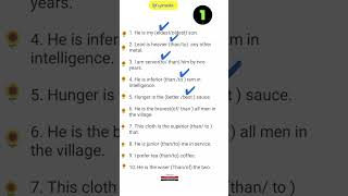 Comparative sentences practice paper 🔥🔥🔥 learnenglish learngrammar spokeneglish [upl. by Ahsykal]