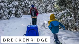 Breckenridge Family Trip  Snowshoeing with Kids  Sledding with Kids  Traveling with kids [upl. by Dnamra]