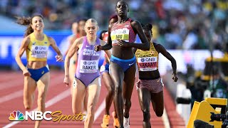 Athing Mu takes down defending 800m champ to make a statement in Worlds heat  NBC Sports [upl. by Okubo470]