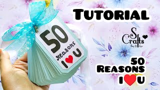 How to make 50 Reasons  handmade gift ideas for boyfriend  S Crafts greetingcard anniversary [upl. by Sonya654]