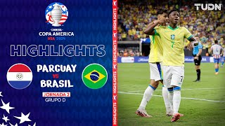 HIGHLIGHTS  Paraguay vs Brasil  Copa América 2024  J2  TUDN [upl. by Ecela314]