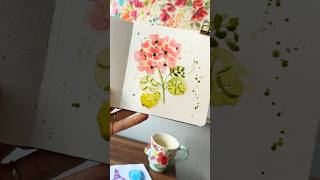 How to paint easy watercolor geraniums for beginners ￼ [upl. by Nimesay]