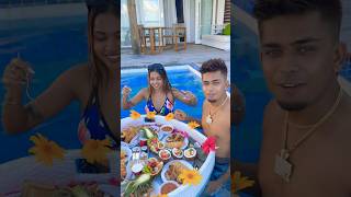 Maldives Me Kiya Floating ￼Breakfast 😍 ytshorts sonadey mukulgain mukulsona viralvideo [upl. by Ayit176]