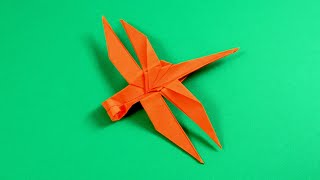 How to fold a Paper Dragonfly  Origami Dragonfly [upl. by Olive695]