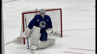 Raw Footage Thatcher Demko takes part in full Canucks practice at Rogers Arena [upl. by Ettenirt]