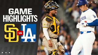 Padres vs Dodgers Game Highlights 92524  MLB Highlights [upl. by Nivlam]