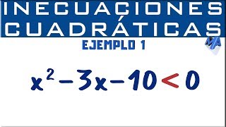 Inecuaciones cuadráticas solución  Ejemplo 1 [upl. by Jar]