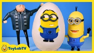 Giant Minion Play Doh Surprise Egg with Despicable Me Big Hero 6 amp SpongeBob Toy Opening [upl. by Daas]