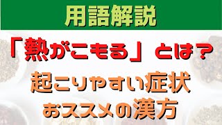 【漢方入門】熱がこもるという意味と熱を冷ますおススメ漢方！！ [upl. by Annaeiluj]