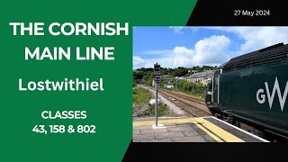 GWR Trains at Lostwithiel Cornwall 27 May 2024 Featuring Classes 43 158 and 802 [upl. by Attlee117]