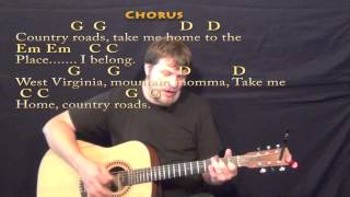 Country Roads John Denver Strum Guitar Cover Lesson in G with ChordsLyrics countryroads guitar [upl. by Rivers]