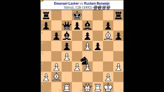 Emanuel Lasker vs Rustam Beramje  Emanuel Lasker Odds gamelasker play without knight chess tal [upl. by Ehrman]