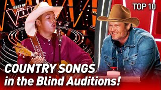 TOP 10  COUNTRY SONGS that make The Voice CHAIRS spin like crazy [upl. by Arhoz]