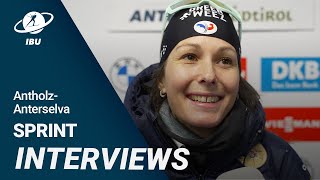 World Cup 2223 Antholz Women Sprint Interviews [upl. by Citarella]