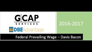 Federal Prevailing Wage  Davis Bacon [upl. by Anitsirhc910]