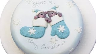 Karen Davies Cake Decorating Moulds  Molds  tutorial  how to  Christmas Teddy in Mitten [upl. by Sandell]