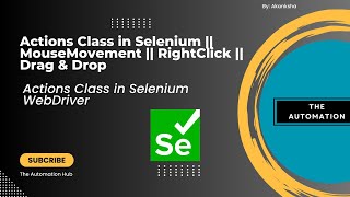 Actions Class in Selenium Webdriver  Mouse Movement  Right Click  Drag amp Drop [upl. by Eenwat]