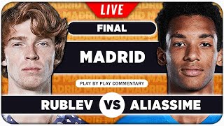 RUBLEV vs AUGER ALIASSIME • ATP Madrid 2024 Final • LIVE Tennis PlaybyPlay Stream [upl. by Monroy739]