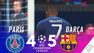 Penalty Shootout • PSG 45 FC BARCELONA • Champions League 2324  Video Game Simulation [upl. by Hcra75]