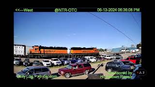 BNSF 3037 EB LTWI8701 Wadena Local In Perham MN Cam 61324 [upl. by Eiduj]