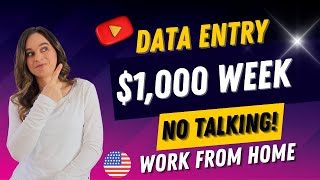 No Talking Data Entry Processing Work From Home Jobs 2023  Up To 1000 Week With No Degree  USA [upl. by Annelak396]