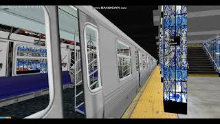 Openbve R153A P Train Arrives and Leaves at 26th Street [upl. by Atinet]