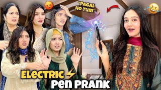 SHOCKING Prank on My Family with Electric Pen⚡️😱Hira ki Halat Kharab Hogai 🤣 Sistrology [upl. by Isoj]