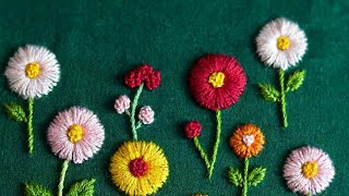 Easy Flower Embroidery 🌸🌷🌺trendingvideoviralvideoyoutubevideoflowerstitchembroiderydesignsart [upl. by Lochner]