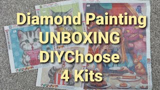 Diamond Painting UNBOXING DIYChoose 4 Kits [upl. by Sheldon]